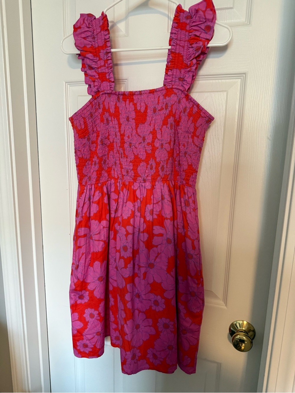 The Drop Kari Ruffled Shoulder Smocked Mini Dress size L